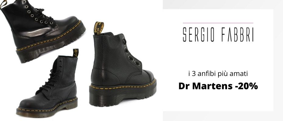 Anfibi Anfibi Dr Martens: i 3 modelli più venduti in promo al 20%