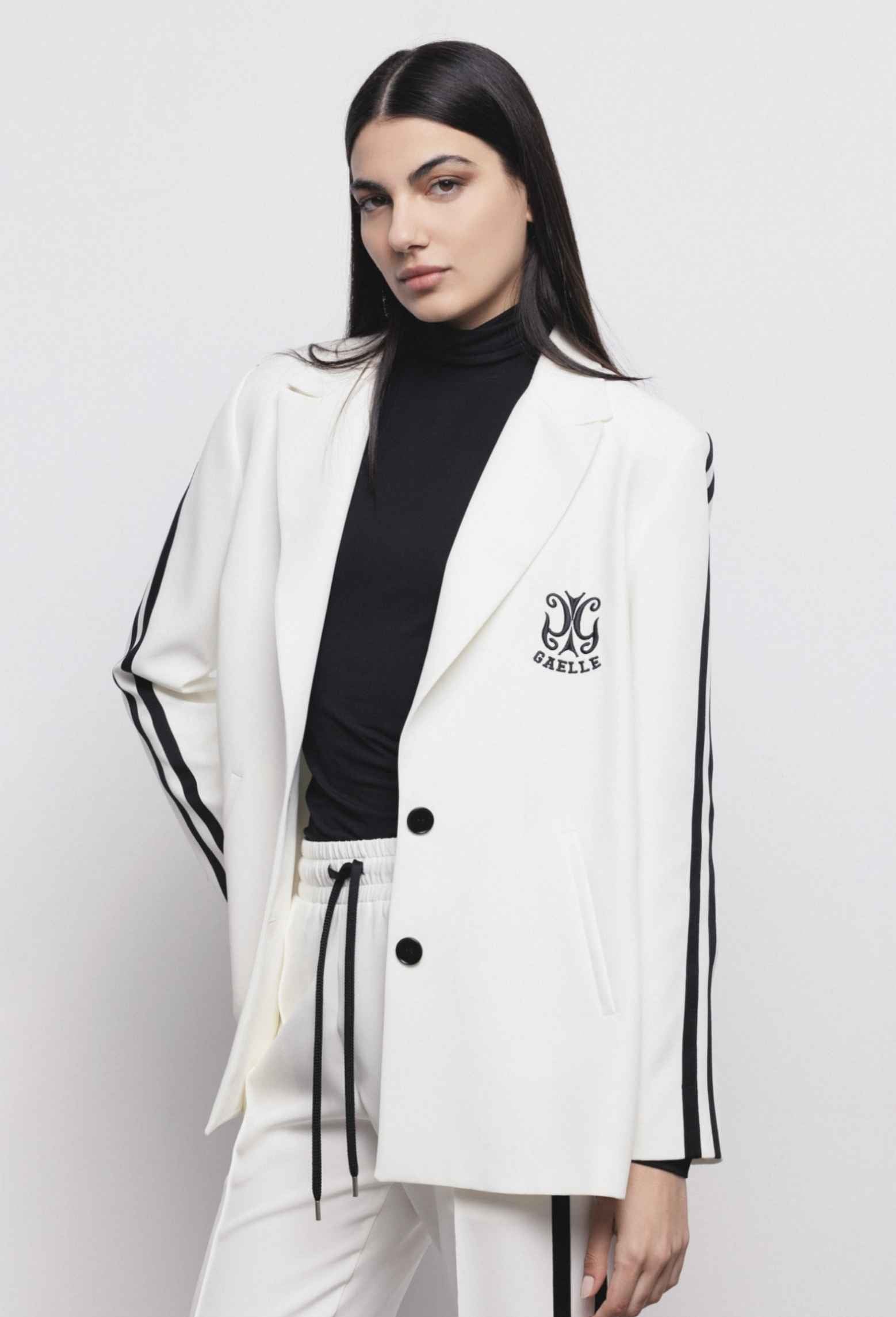Giacca monopetto GAELLE PARIS GAABW00837 Bianco Nero