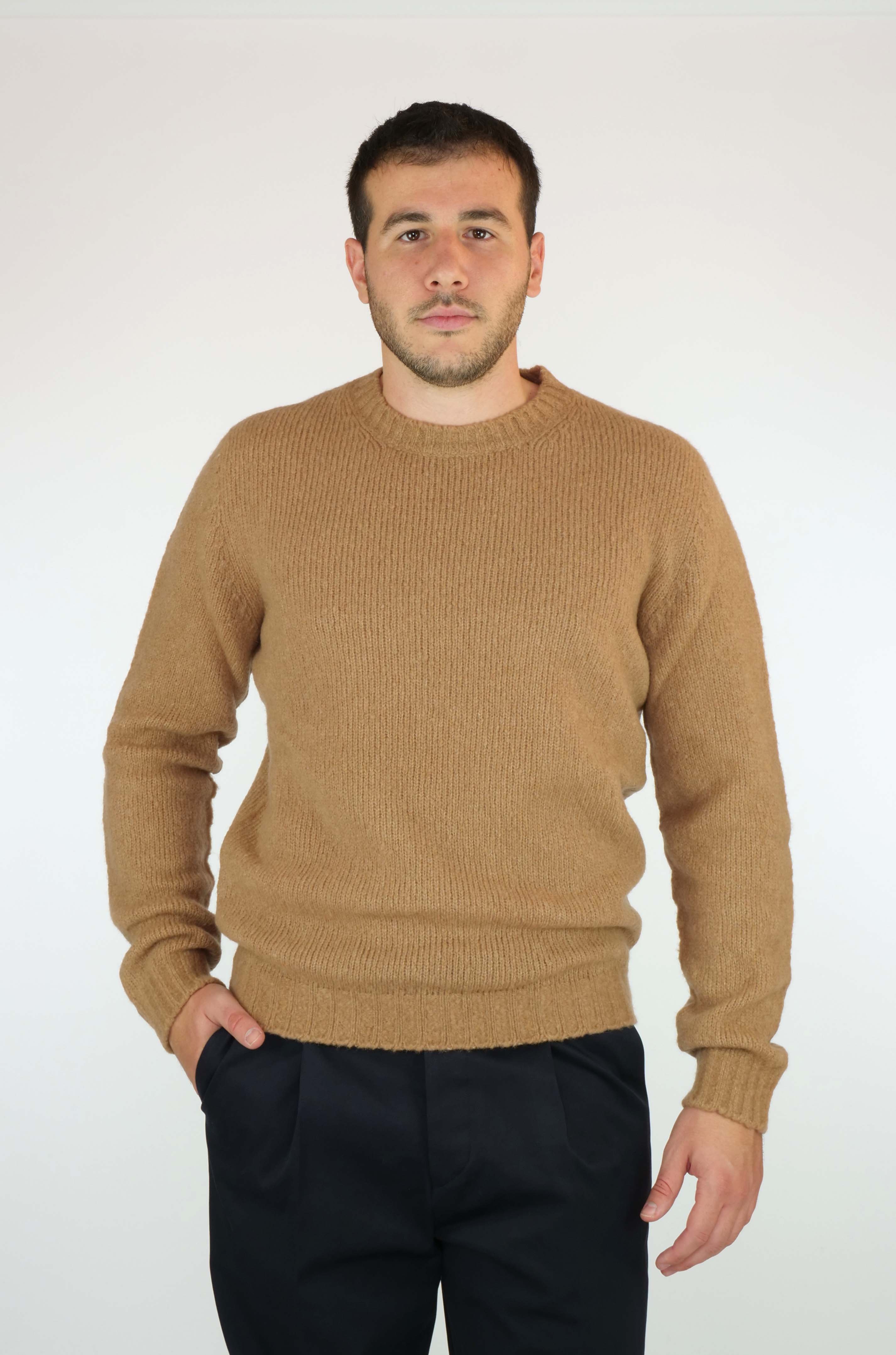 Maglione girocollo SCAGLIONE Seamless Puffed UDB029 - Camel - Sergio Fabbri