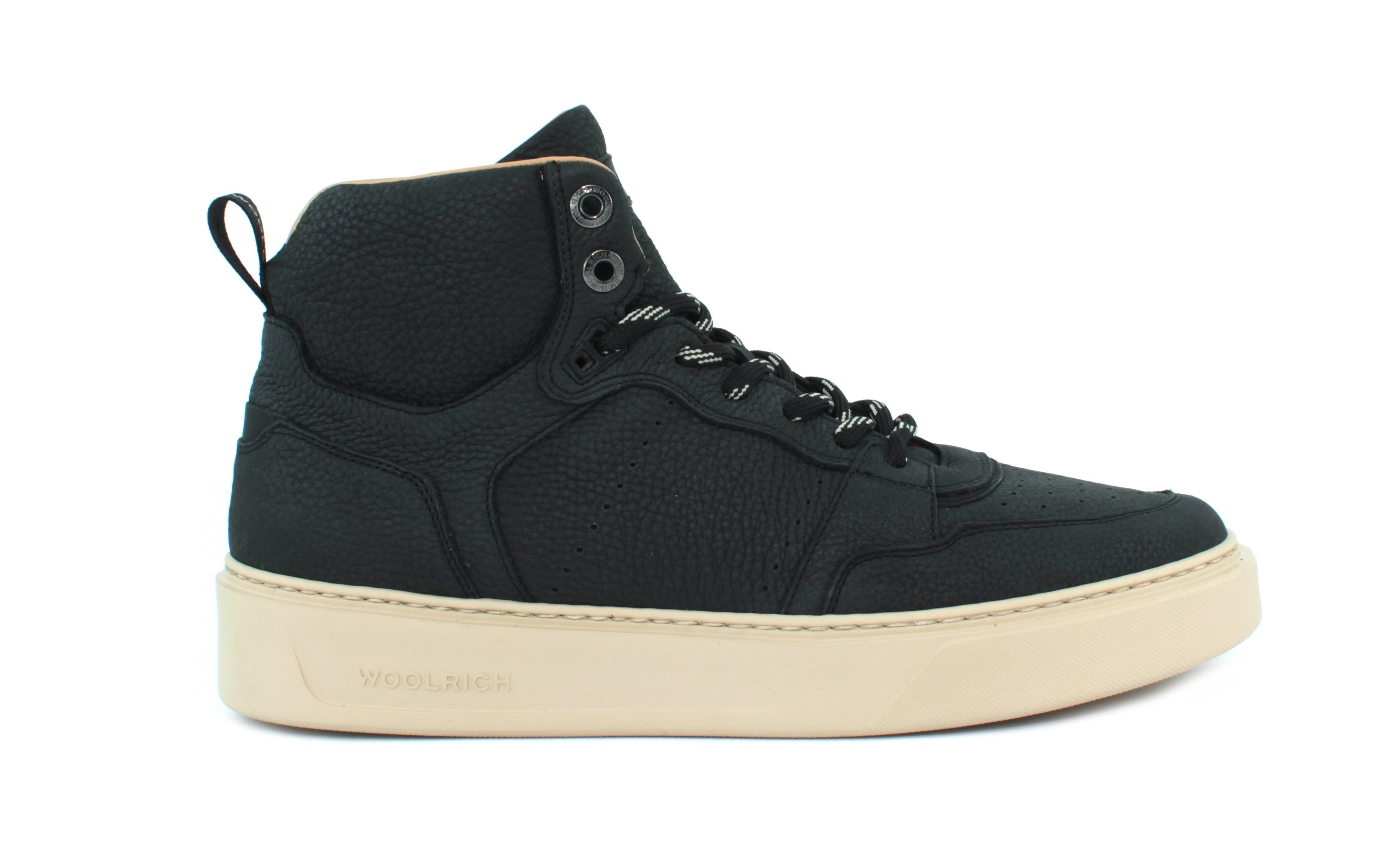 Sneaker WOOLRICH MID CLASSIC TENNIS SETA NERO - Sergio Fabbri