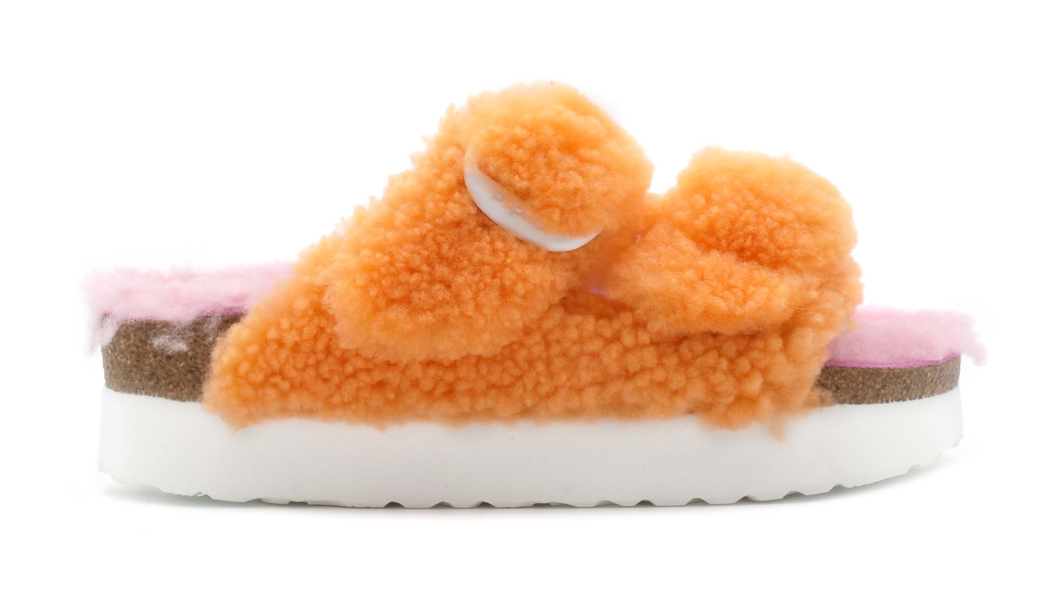 Ciabatta PAPILLIO Ariziona Big Buckle Shearling Papaya/Candy Pink 1025276 - Sergio Fabbri