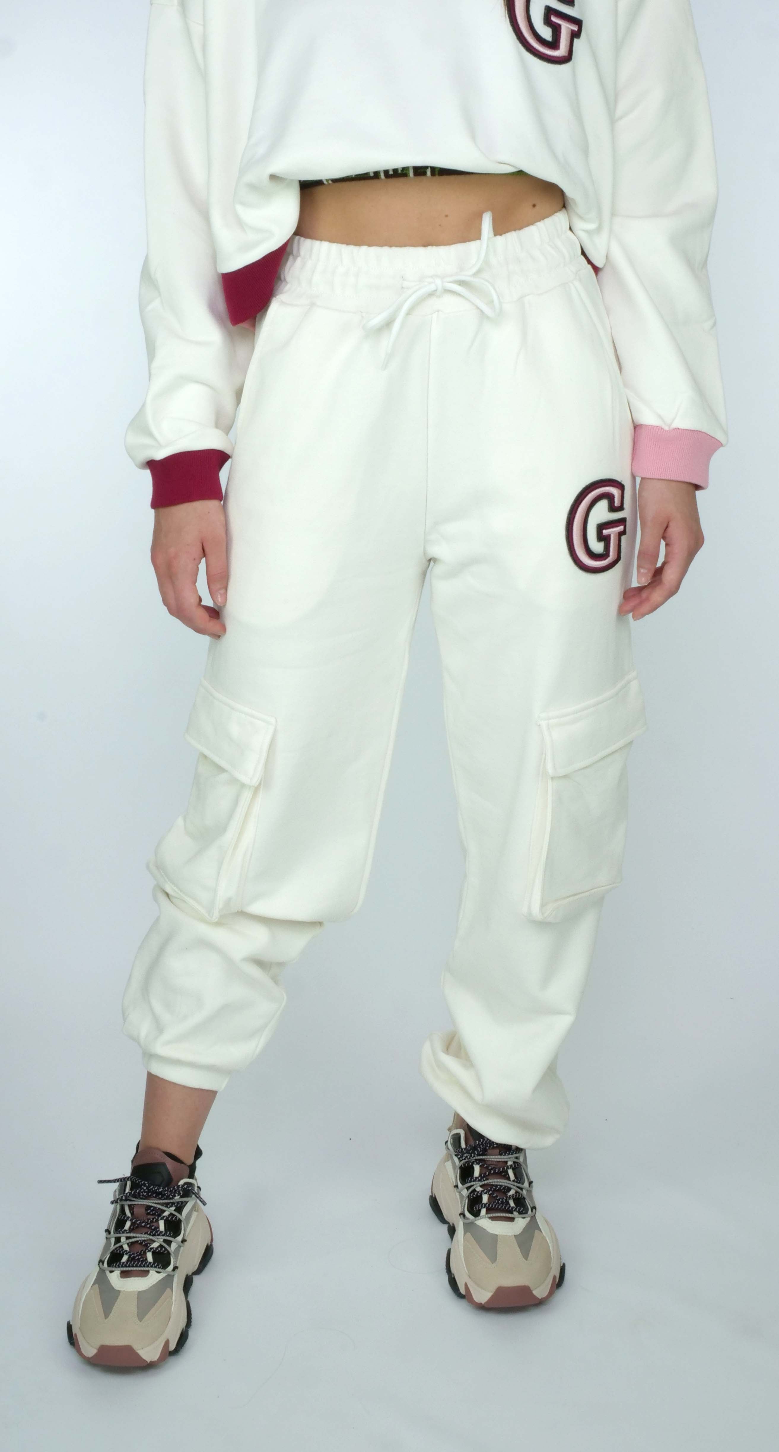 Pantalone felpa GAELLE PARIS GBDP19013 Bianco - Main Image