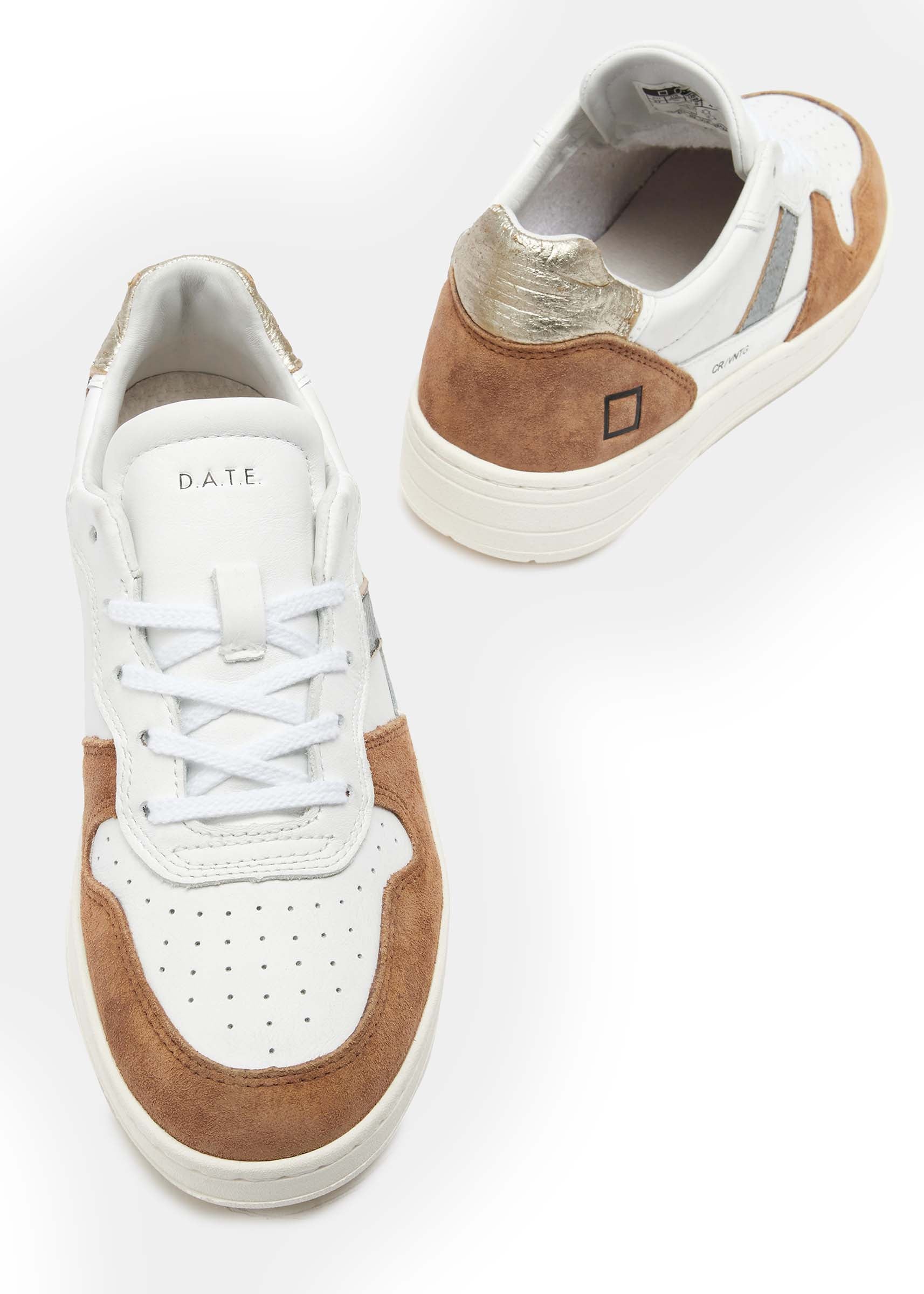 Sneaker  D.A.T.E. COURT 2.0 VINTAGE CALF WHITE/ PLATINUM - Sergio Fabbri