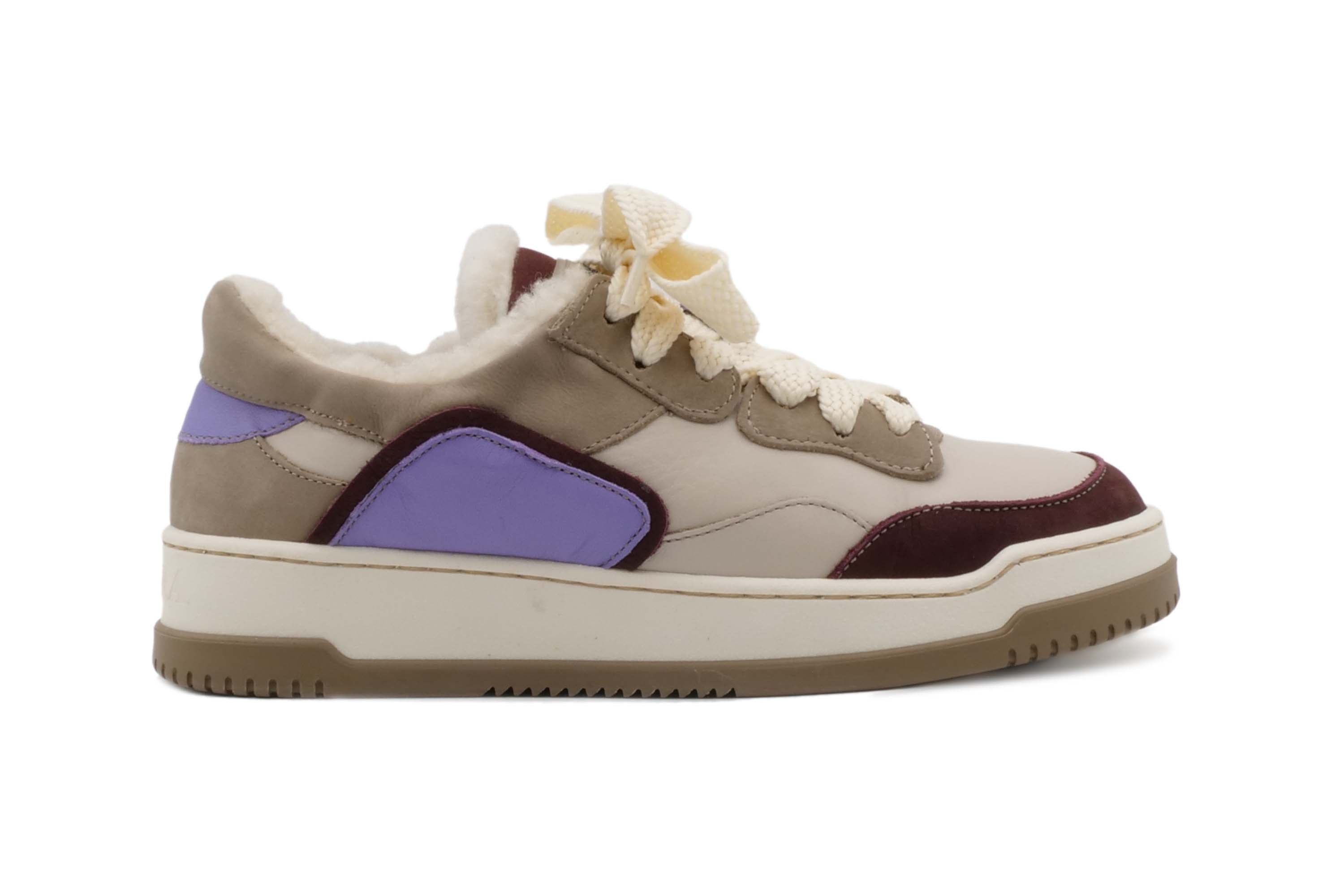 Sneaker ANDIA FORA Meet Fur Nabuck Bordeaux - Sergio Fabbri