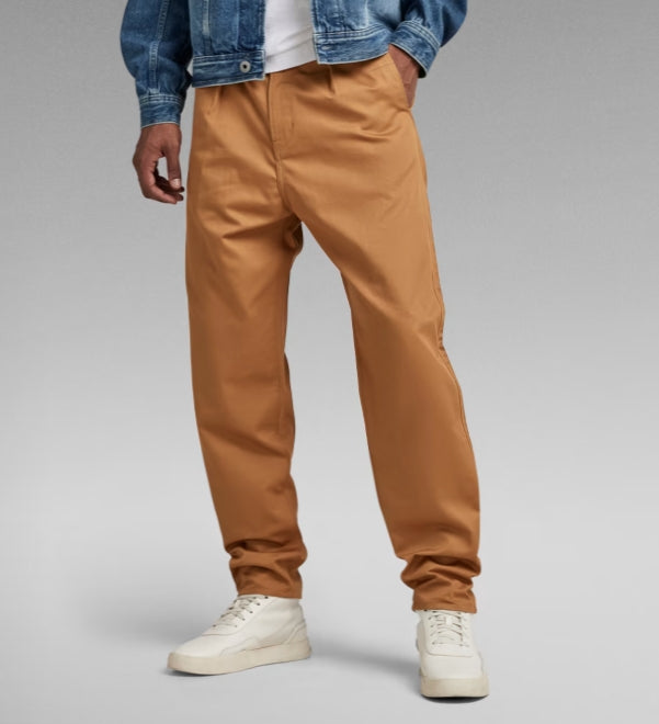 Pantalone G-STAR Pleated Relaxed Chino D20147-C962 Chipmunk - Sergio Fabbri