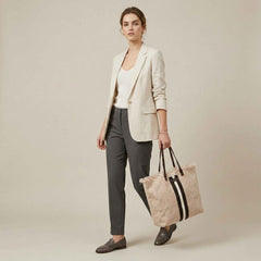 Shopper MANIKOMIO 2 PROJECT COTTON STRIPE - Chocolate