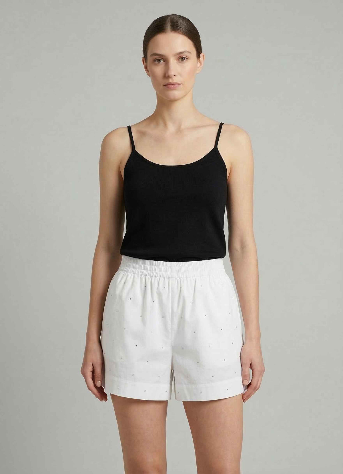 Short SAINT BARTH MEAVE - Cotton Strass 01449L Bianco