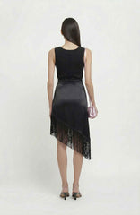 Gonna midi con frange WEILI ZHENG S26PG06 - Black