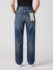 Jeans THE NIM EMMA Woman Low Rise Loose Straight Fit - Med Dark