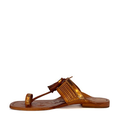 Sandalo basso LE CHICCHE LC6837 - Leather Tan/Gold