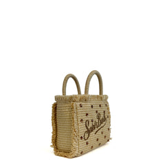 Borsa a mano SAINT BARTH VANITY MINI STRAW 02747L - Strass Marrone