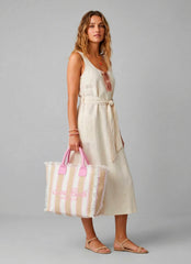 Borsa a spalla SAINT BARTH VANITY 02596L - Beach Stripe Bianco/Rosa