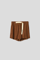 Short misto lino GAELLE PARIS GAABW03803 - Marrone