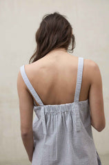 Camicia smanicata ECOALF ARIA - Ecru/Blue Stripes