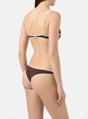 Top Bikini Balconette SAINT BARTH Amira String 04332L - Marrone/Panna