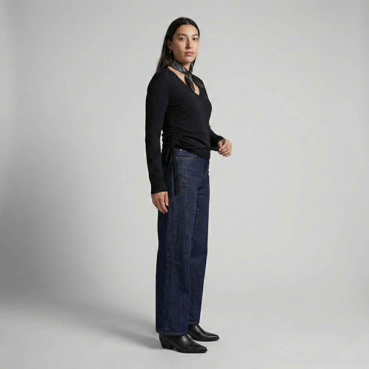 Maglia scollo a V AKEP 11059 - Nero