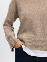Maglione Cashmere Blend SELECTED 16098176 - Oatmeal