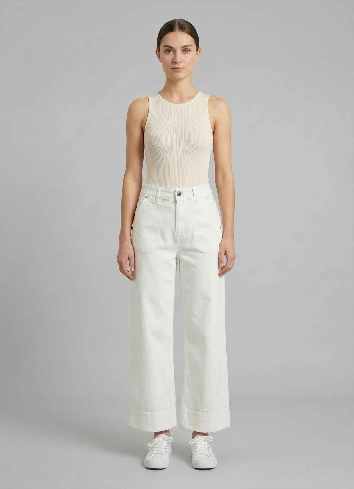 Jeans Cropped GSD Ermes - Denim Bianco