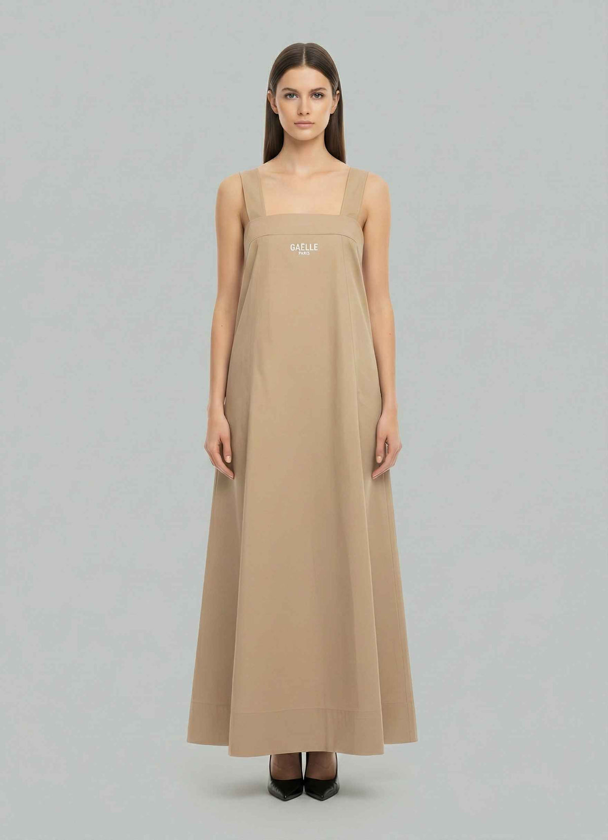 Abito lungo spalline incrociate GAELLE GAABW09742 - Safari