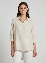 Camicia manica lunga misto lino GAELLE PARIS GAABW10027 - Beige