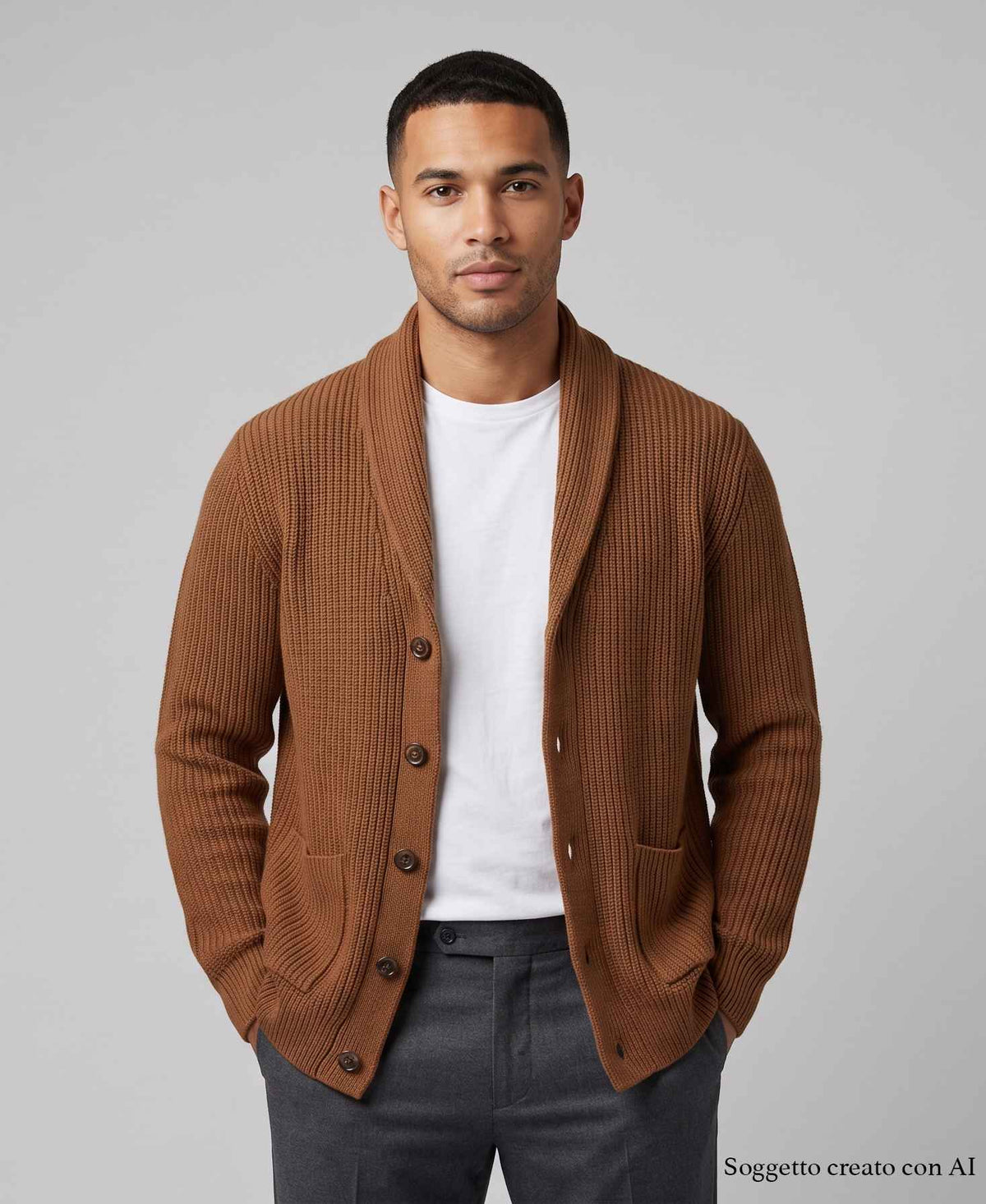 Maglione collo sciancato MASQ 1304 520 - Marrone