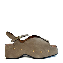 Sandalo con zeppa MISS OLIVIA CAROLA - Suede Taupe