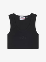 Mini Top crop GCDS Rib Logo - Black