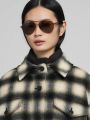 Cappotto misto lana check REPLAY W7916 .000.52804. 010 - Black/Sand