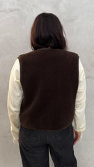 Gilet teddy GLAMOURETTE G36336 - Fondente