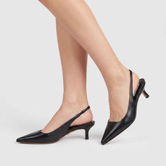 Slingback STEVE MADDEN KARI - Black Leat