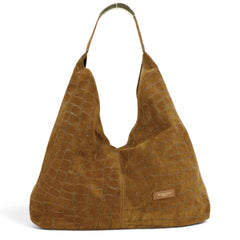 Borsa MY BEST BAG ELLISSE CROCO SUEDE 3030L - Cognac