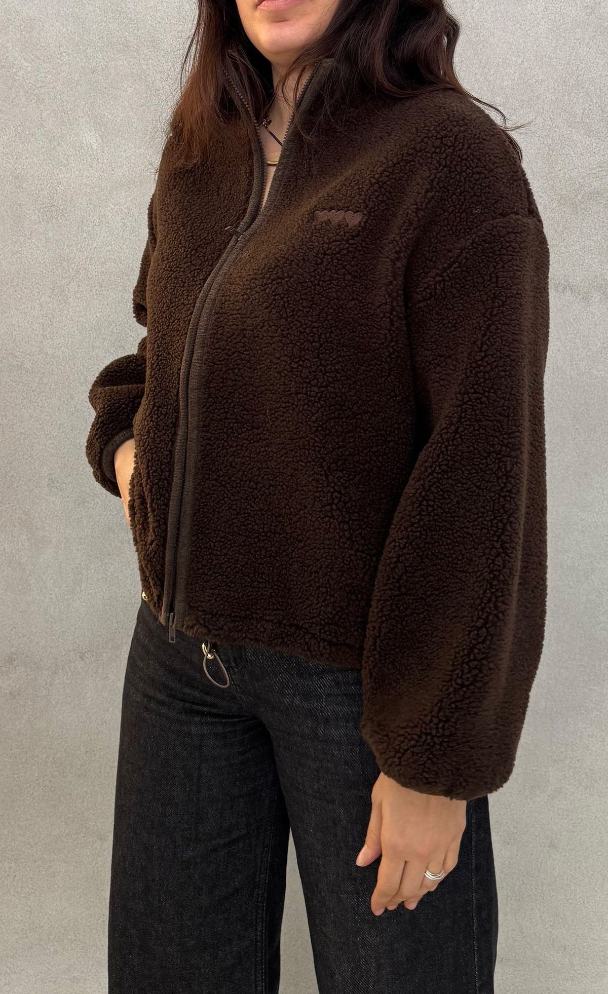 Felpa teddy GLAMOURETTE G36338 - Testa di moro