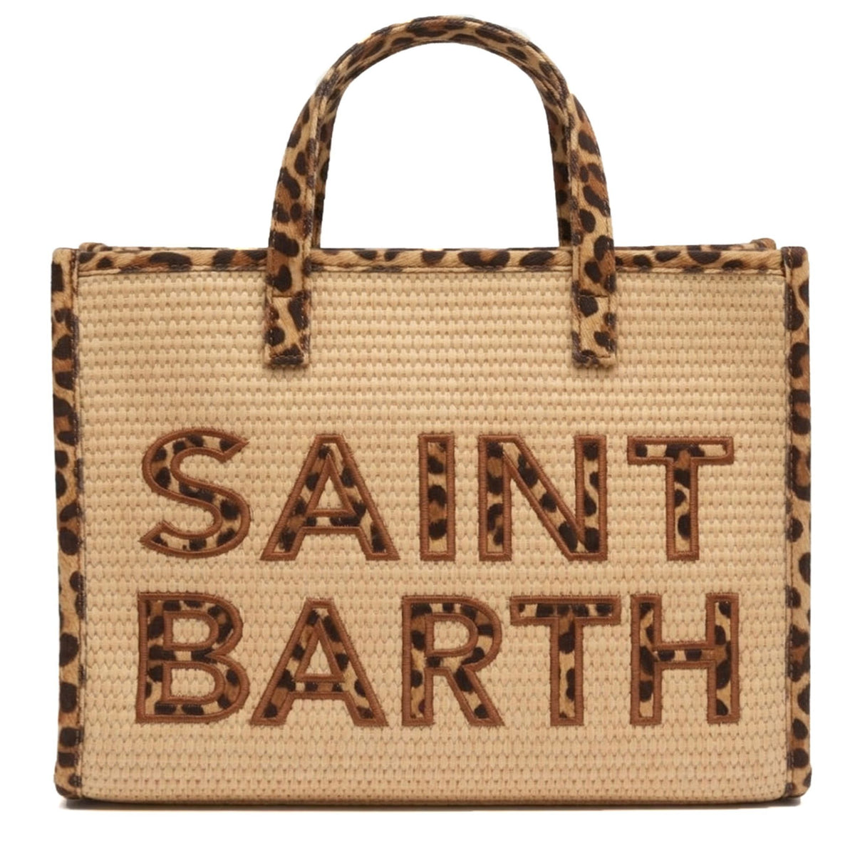Borsa a spalla SAINT BARTH VIVIAN STRAW 00369L - Leopard