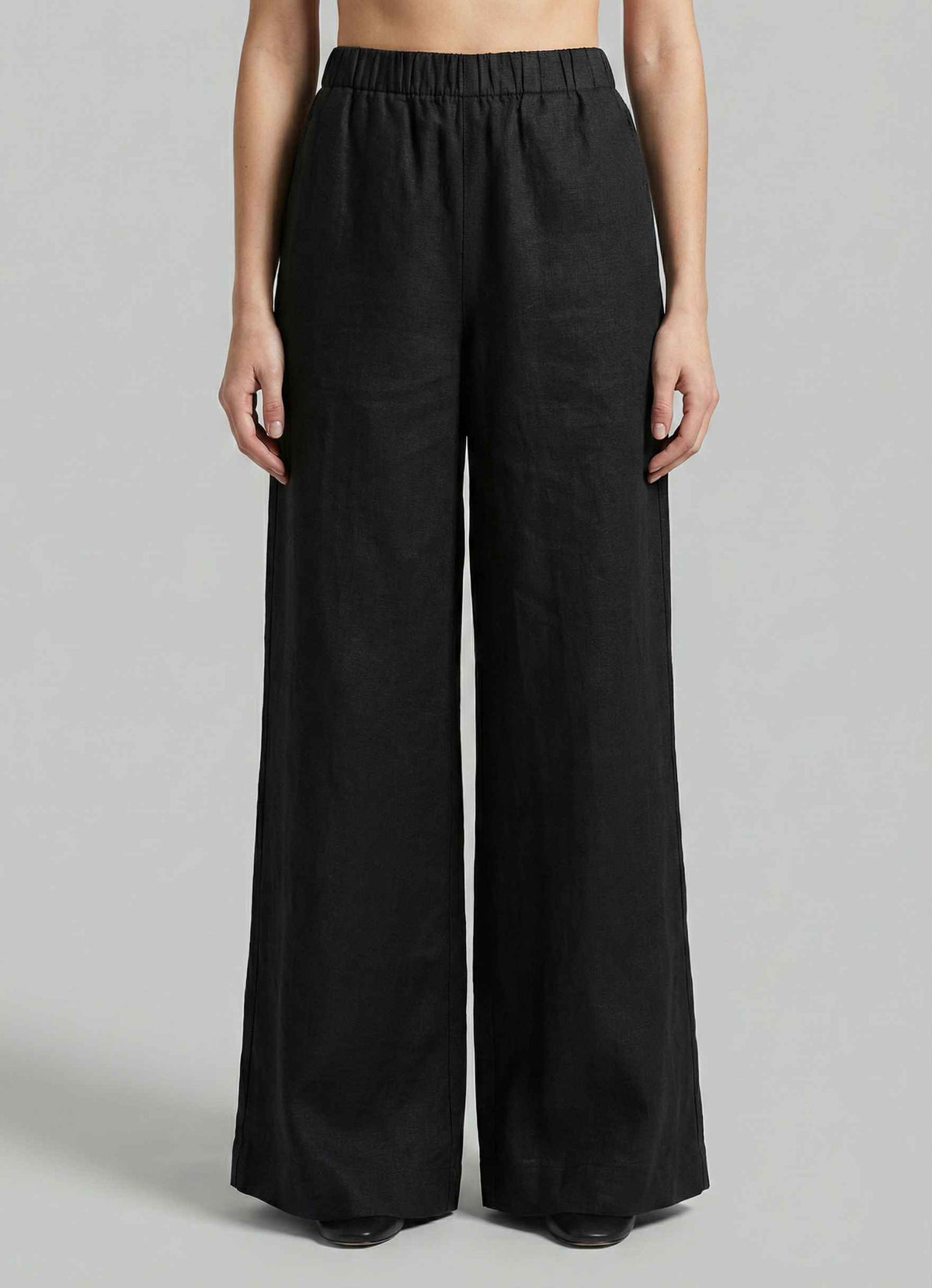 Pantalone lungo lino ECOALF MOSSI PANTS - Black