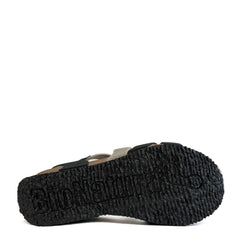 Sandalo con zeppa BIONATURA 24A991 - Scamosciato Nero
