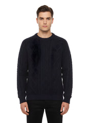 Maglione RAKKI' Aran Girocollo - Blu notte