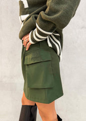 Minigonna flanella maxi tasca GAELLE PARIS GAABW00853 - Verde
