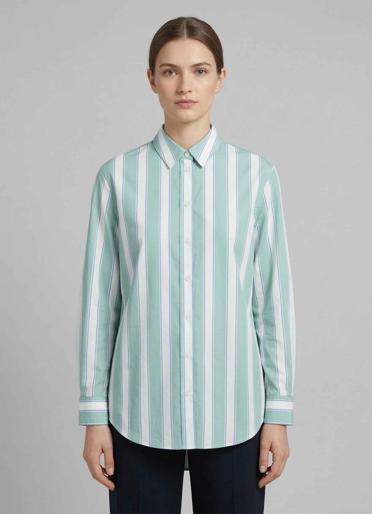 Camicia SAINT BARTH BRIGITTE - Cotton Stripes 00521L Bianco/Verde