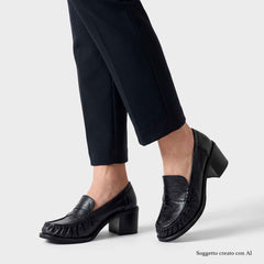 Mocassino con tacco JULIE DEE MW000 - Nero
