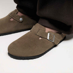 Ciabatta BIRKENSTOCK Boston 1030861 - Suede Dark Tea
