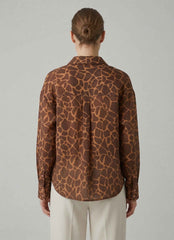 Camicia SAINT BARTH CRISTAL - Ramie Giraffe Skin 01343L Marrone