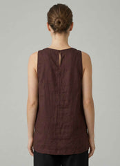 Camicia smanicata lino ECOALF SIA SHIRT - Cocoa