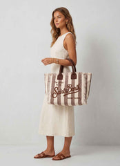 Borsa a spalla SAINT BARTH VANITY 08253L - Stripes Pop Panna/Marrone