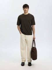 T-shirt in maglia SELECTED 16099828 - Marrone