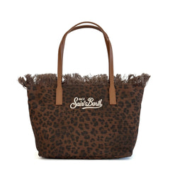 City Bag Mid Fringe SAINT BARTH 00588L - Canvas Dark Leopard