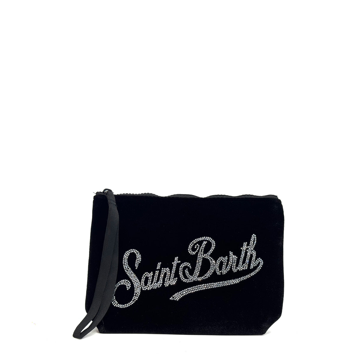 Pochette SAINT BARTH ALINE VELVET STRASS - Nero 00703I