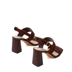 Sandalo con tacco STEVE MADDEN WENDIE - Suede Choco Brown