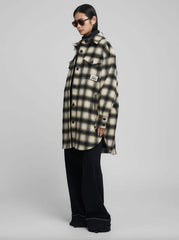 Cappotto misto lana check REPLAY W7916 .000.52804. 010 - Black/Sand