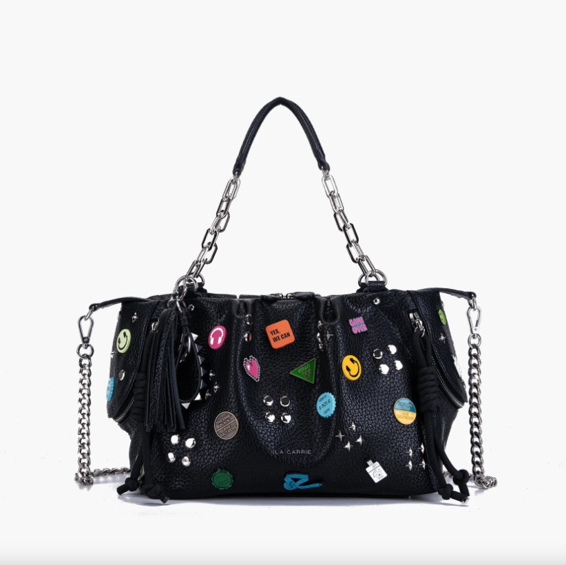 Borsa Shopping LA CARRIE SMILES SYNT. TUMBLED 152M-MG-146 - Black