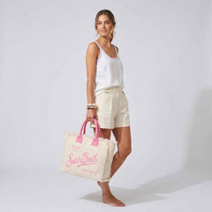 Borsa a spalla SAINT BARTH VANITY 09476L - Panna/Rosa